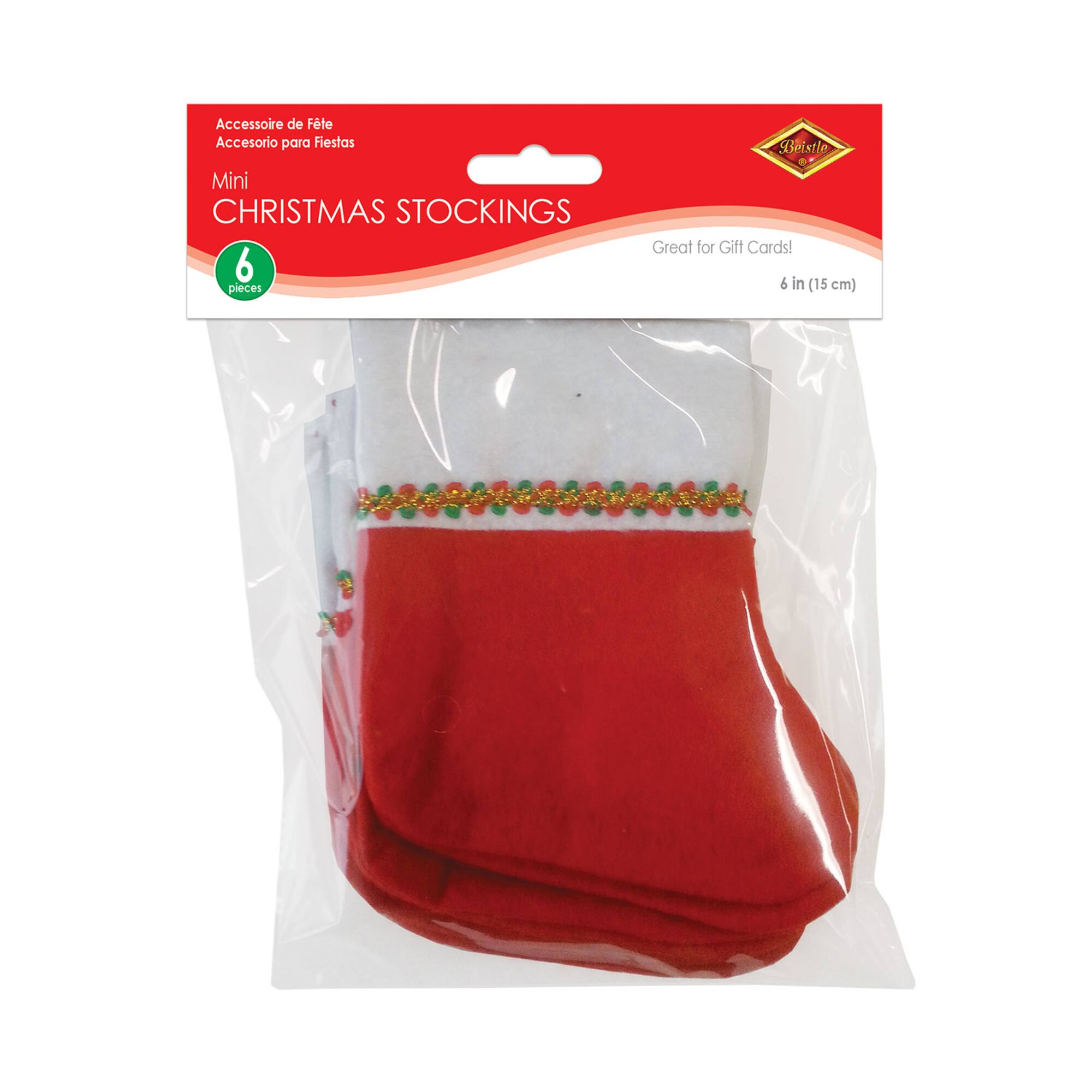 Beistle 6" Mini Christmas Stockings, 6ct.
